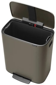 Coș Brabantia Bo Pedal 1003184, 60 L, închidere ușoară, bază antiderapantă, gri
