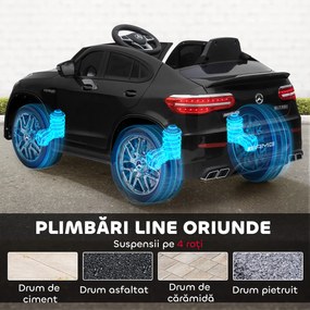 HOMCOM Masina Electrica pentru Copii Mercedes, Negru | Aosom Romania
