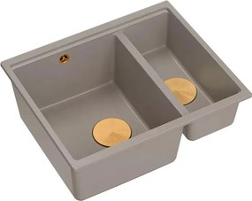 Chiuveta compozit incastrata Quadron Logan 150 bej - cupru 56x46 cm