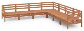 3083097 vidaXL Set mobilier de grădină, 7 piese, maro miere, lemn masiv de pin