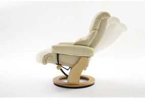 Fotoliu reglabil HABI crem/stejar natural