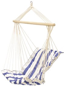 Hamac tip scaun,90 x 55 cm, alb albastru