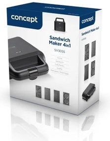 Aparat de sandvici Concept SV3055 4 în 1 700W/230V negru