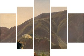 Tablou - Jules Coignet, View of Bozen with a Painter, reproducere (150x105 cm)