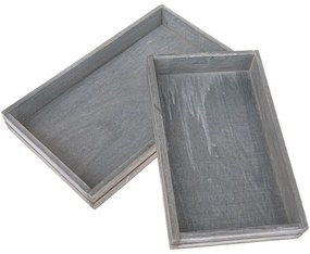 Set de 2 tăvi din lemn Firry, gri