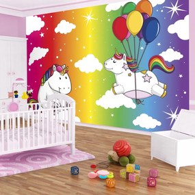 Fototapet - Unicorn - curcubeu (254x184 cm)