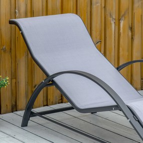 Outsunny Set 2 Sezlonguri de Gradina si 1 Masuta cu Raft din Sticla Negru | Aosom Romania