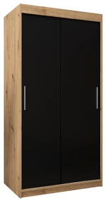 Dulap de haine 100 cm Toki (stejar artisan + negru mat). 1064798