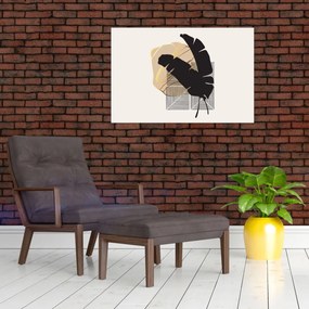 Tablou - Abstracție cu frunze tropicale N⁰4 (90x60 cm)