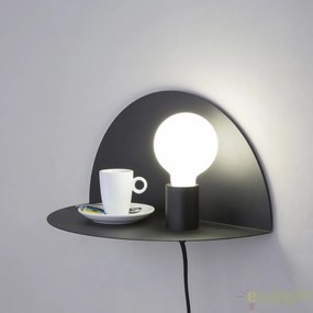Aplica perete moderna cu raft NIT neagra dreapta 01006