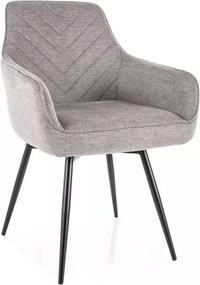 Scaun SERVIO, gri deschis - Brego 07, stofa clasica/metal, 55x45x88 cm