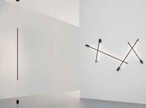 Aplica de perete LED design liniar GROPIUS negru, L-90cm, H-9cm