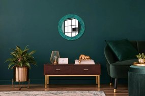 Oglinda cu decor rotunda Compoziție verde și auriu