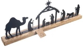 Scenă Nașterea Orion din lemn de mango și metal, 50,5 x 5 x 18 cm