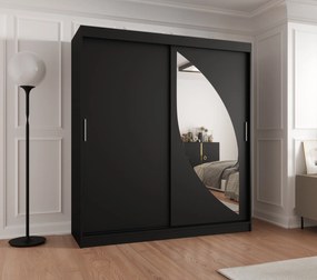 Dulap de haine 180 cm Milain (Negru). 1126006