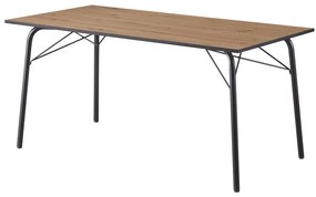 Masă de sufragerie 160 MALAK (stejar artisan + Negru) (pentru 6-8 persoane). 1091472