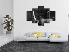 Tablou abstract - bilele verzi (150x105 cm)