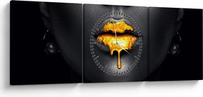 Tablou - Buzele femeii (cu ceas) (90x30 cm)