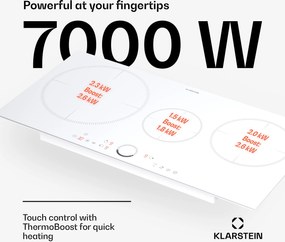 Klarstein Delicatessa 80, plită cu inducție, incorporabilă, 3 zone, 6000 W, zonă Paella, vitroceramică