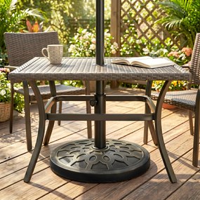 Outsunny Bază Rotundă pentru Umbrelă de Ø38 mm și Ø48 mm cu Mâner, Ø45x33 cm, Bronz | Aosom Romania