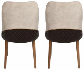 Set de scaune de sufragerie Nova Cream și Walnut,2 buc., 2 buc.