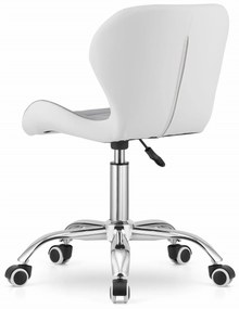 OFERTA Scaun de birou alb-gri AVOLA din piele ecologica II. calitate