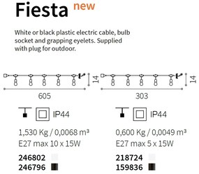 Instalatie cu 10 surse de iluminat exterior design modern FIESTA SP10 NERO 246796 IDL