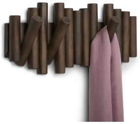 Cuier de perete maro închis din lemn de pin Picket – Umbra