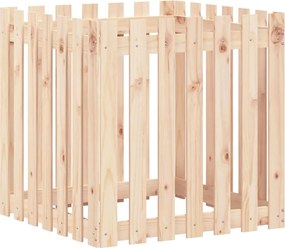 vidaXL Jardinieră grădină cu design gard, 70x70x70 cm, lemn masiv pin