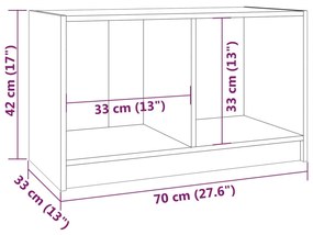 Comoda TV, negru, 70x33x42 cm, lemn masiv de pin 1, Negru