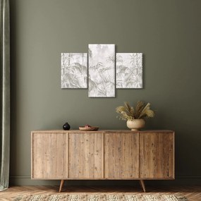 Tablou - Plante tropicale pe perete gri (90x60 cm)