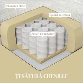 HOMCOM Canapea Modulară de 4 Locuri cu 2 Fotolii pentru Picioare, Perne pentru Brațe și Spătar, 313x149x88 cm, Crem Alb | Aosom Romania