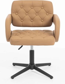 HR8403CROSS Scaun Caramel Piele Ecologica Premium Soft cu Bază Neagră