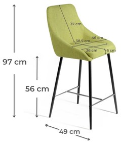 STONES Scaun din material textil 46cm X 49cm H. 97cm | Aosom Romania