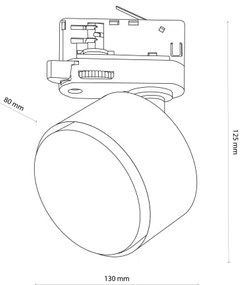 Spot pentru sistem de șină trifazică TRACER 1xGX53/11W/230V alb
