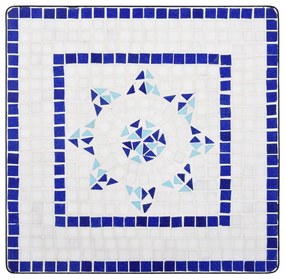 Set de bistro mozaic, 3 piese, albastru  alb, placa ceramica Albastru si alb, Patrat, 3