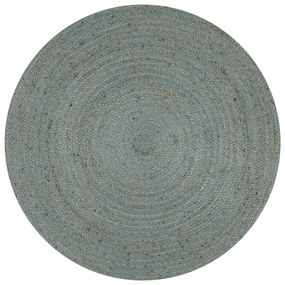 vidaXL Covor manual, verde măsliniu, 120 cm, iută, rotund