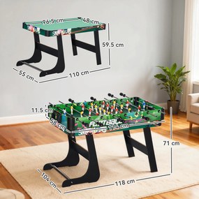 HOMCOM Masă de Jocuri 6 în 1 cu Fotbal de Masă, Biliard, Air Hockey, Tenis de Masă, Hockey pe Iarbă, 118x104x71 cm | Aosom Romania