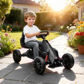 HOMCOM Kart cu Pedale pentru Copii 3-8 Ani, cu Scaun Reglabil | Aosom Romania