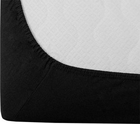 Cearsaf jersey cu lycra negru 90 x 200 cm
