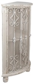 Dulap alb, din metal si lemn, aspect vintage, Bellegrille