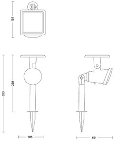 Philips JIVIX LED 1,4W 3,7V 1800mAh IP44 lampă solară spot LED