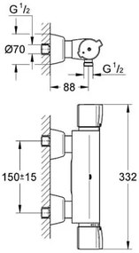 Baterie duş termostatată 1/2&quot; Grohtherm 2000 Special-34203000