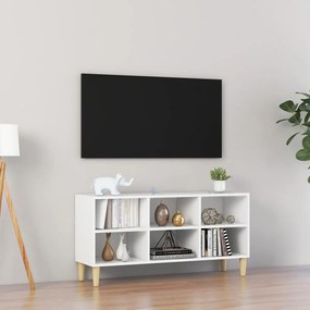 Comoda TV, picioare lemn masiv, alb, 103,5x30x50 cm 1, Alb, 103.5 x 30 x 50 cm