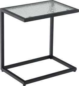 Masuta laterala SELKO, negru, sticla/metal, 45x30x46 cm