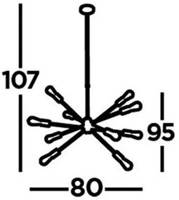 Lustră pe tijă ALPHA 10xE27/60W/230v aurie Searchlight 29010-10GO