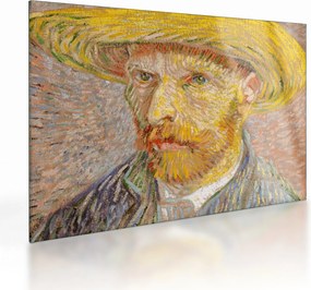 Tablou pe sticlă - Vincent van Gogh, Self-Portrait with a Straw Hat (The Potato Peeler), reproducere (70x50 cm)