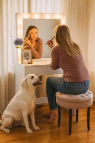 Masa de toaletă cu lumini fără taburet