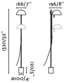 Lampadar mobil directionabil MATILDA burgandy