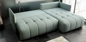 Colțar extensibil dumonde cu ladă de depozitare si sezut confortabil din spuma high-density, Malta Enjoy Mint II 235x185 cm